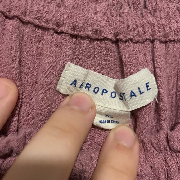 Aeropostale Mauve Ruched Cold Shoulder Blouse Top XL - Picture 4 of 6